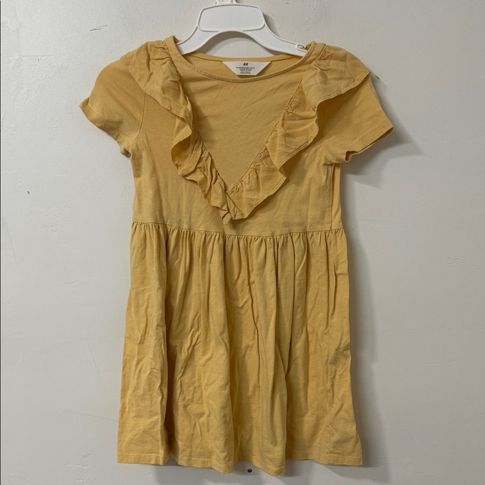 H&M Sunny Yellow Kids Dress with Ruffles